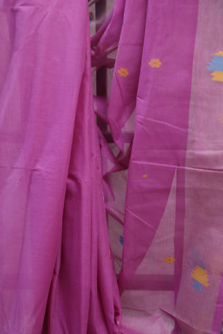 Pink Cotton Jamdani Saree-SRPCJS149