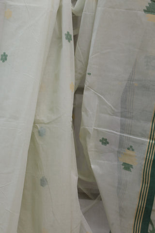 Cream Cotton Jamdani Saree-SRCCJS152