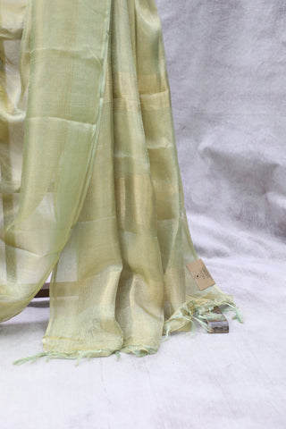 Green Tissue Tussar Silk Saree - SRGTTSS276