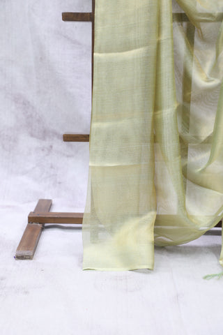 Green Tissue Tussar Silk Saree - SRGTTSS276