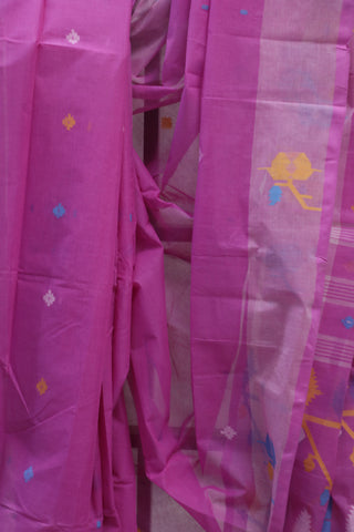 Pink Cotton Jamdani Saree-SRPCJS150