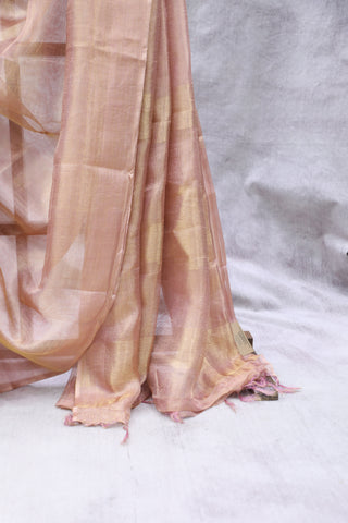 Pink Tissue Tussar Silk Saree - SRPTTSS280