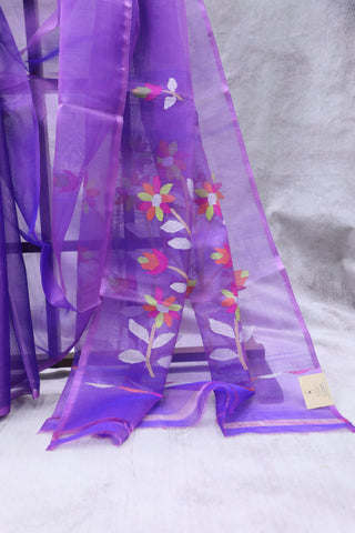 Purple Muslin Jamdani Saree - SRPMJS38