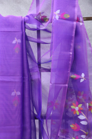 Purple Muslin Jamdani Saree - SRPMJS38