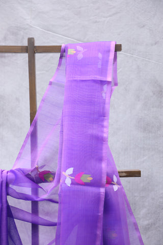 Purple Muslin Jamdani Saree - SRPMJS38