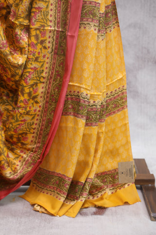 Mustard Yellow HBP Modal Silk Saree - SRMYMSS136