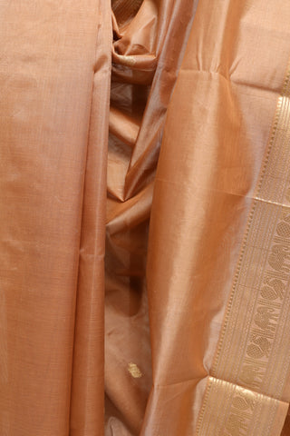 Beige Kanchi Silk Cotton Saree with Jari Border-SRBKSCS37