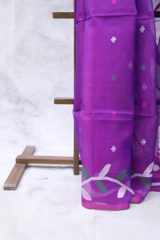 Purple Muslin Jamdani Saree - SRPMJS59