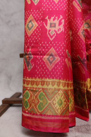 Pink Rajkot Patola Silk Saree-SRPRPSS175