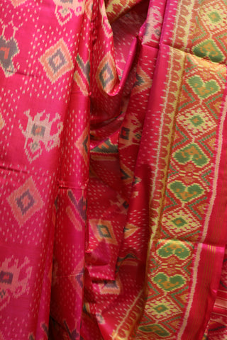 Pink Rajkot Patola Silk Saree-SRPRPSS175