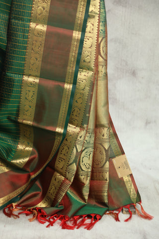 Dark Green Kanjeevaram Silk Saree - SRDGKSS567