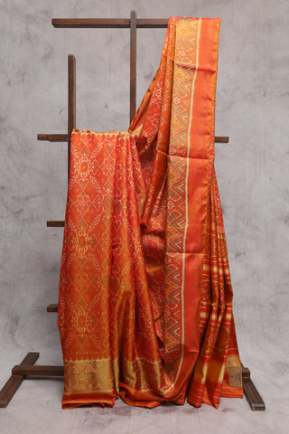 Orange Rajkot Patola Silk Saree-SRORPSS176