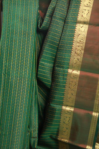 Dark Green Kanjeevaram Silk Saree - SRDGKSS567