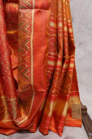 Orange Rajkot Patola Silk Saree-SRORPSS176