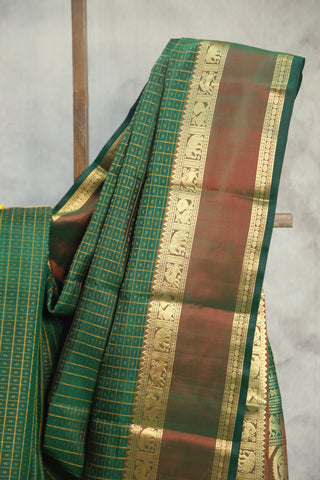 Dark Green Kanjeevaram Silk Saree - SRDGKSS567