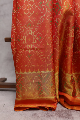 Orange Rajkot Patola Silk Saree-SRORPSS176