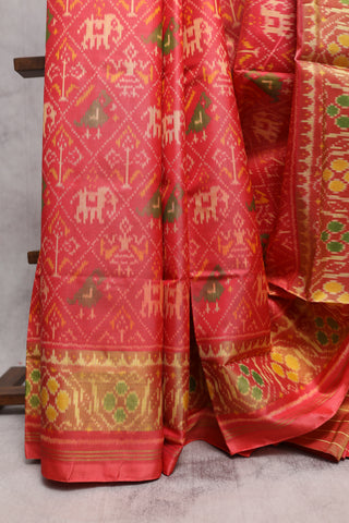 Orange Rajkot Patola Silk Saree-SRORPSS178