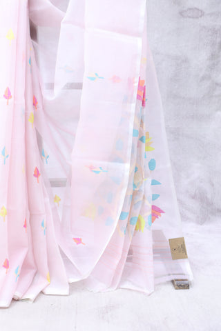 Pastel Pink Muslin Jamdani Saree - SRPPMJS56