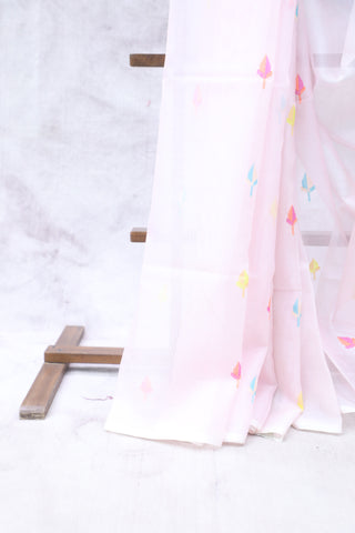 Pastel Pink Muslin Jamdani Saree - SRPPMJS56