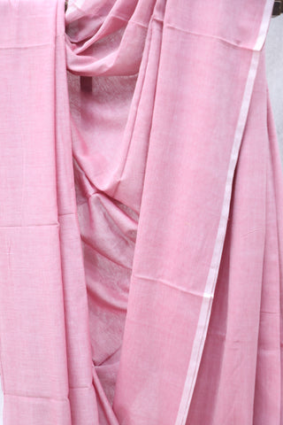 Pink Mulmul Cotton Saree-SRPMCS192