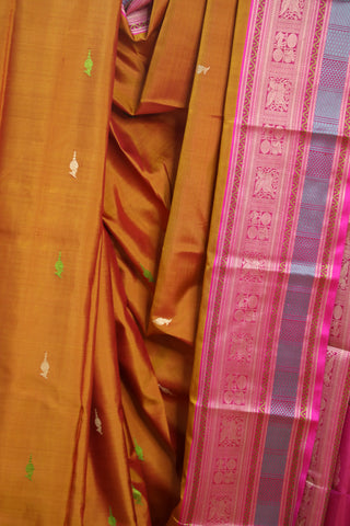 Two Tone Orange Kanjeevaram Silk Saree - SRBOKSS566