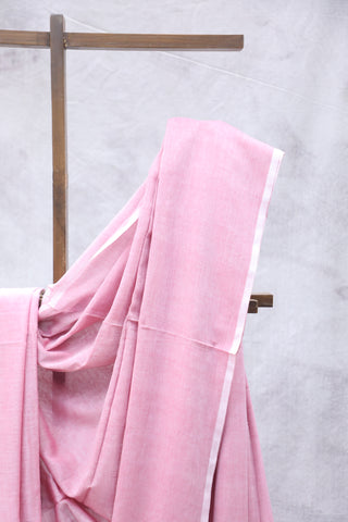 Pink Mulmul Cotton Saree-SRPMCS192