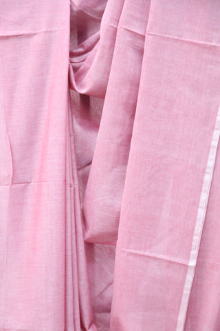 Pink Mulmul Cotton Saree-SRPMCS191