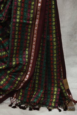 Multicolour Hathi Mor Khun Saree - SRMHMKS43