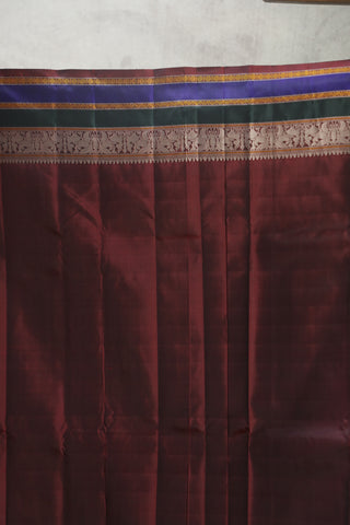 Dark Blue Kanjeevaram Silk Saree - SRDBKSS563