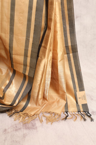 Biscuit Kanchi Silk Cotton Saree with Thread Border-SRBKSCS63