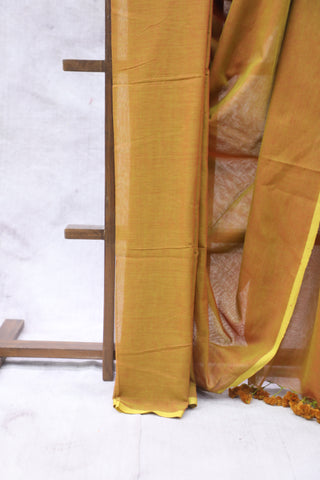 Brick Orange Mulmul Cotton Saree-SRBOMCS187