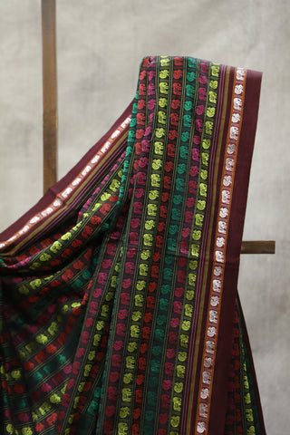 Multicolour Hathi Mor Khun Saree - SRMHMKS43