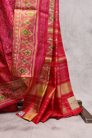 Pink Rajkot Patola Silk Saree-SRWRPSS185