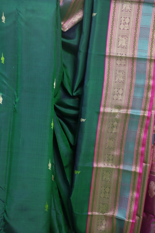 Dark Green Kanjeevaram Silk Saree - SRDGKSS564