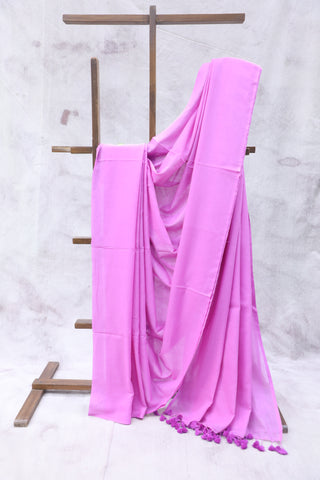 Pink Mulmul Cotton Saree-SRPMCS189