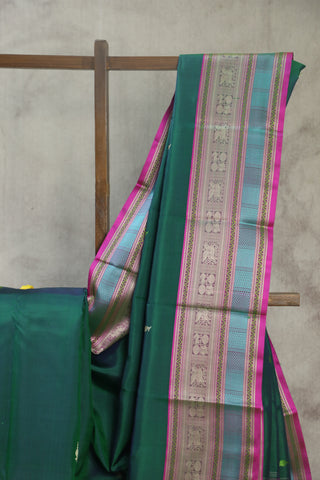 Dark Green Kanjeevaram Silk Saree - SRDGKSS564