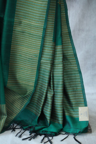 Green Raw Silk Saree - SRGRSS606