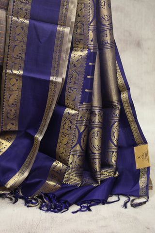 Two Tone Grey Kanjeevaram Silk Saree - SRTTGKSS559