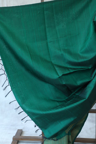 Green Raw Silk Saree - SRGRSS606