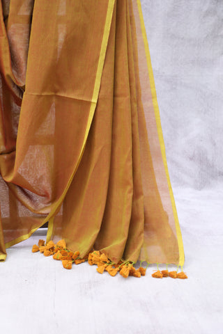 Brick Orange Mulmul Cotton Saree-SRBOMCS186