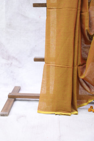 Brick Orange Mulmul Cotton Saree-SRBOMCS186