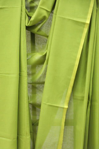 Avocado Mulmul Cotton Saree-SRAMCS188