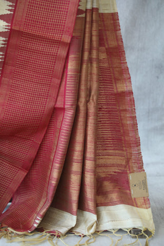 Cream Raw Silk Saree - SRCRSS362