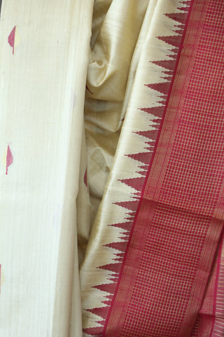 Cream Raw Silk Saree - SRCRSS362