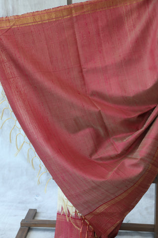 Cream Raw Silk Saree - SRCRSS362