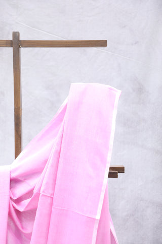 Baby Pink Mulmul Cotton Saree-SRBPMCS184