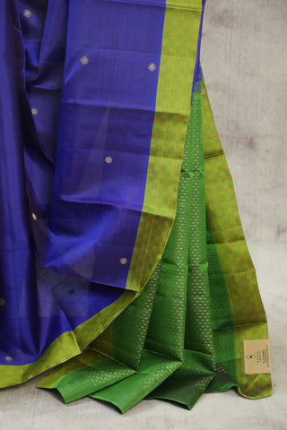 Dark Blue Kanjeevaram Silk Saree - SRDBKSS507