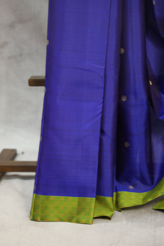 Dark Blue Kanjeevaram Silk Saree - SRDBKSS507