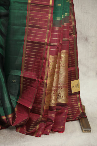 Dark Green Kanjeevaram Silk Saree - SRDGKSS506