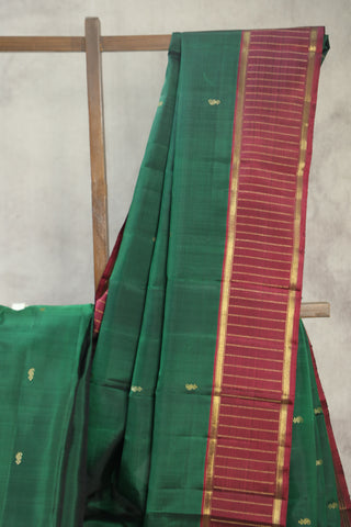 Dark Green Kanjeevaram Silk Saree - SRDGKSS506